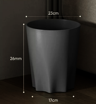 Hot selling octagonal wide-mouth trash can without lid (small gray size) (size: 17*26*23CM)