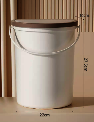 熱賣衛生間壁掛垃圾桶(米白色)(尺寸:10L-22*27.5*16CM)