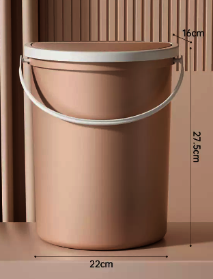 熱賣衛生間壁掛垃圾桶(卡其色)(尺寸:10L-22*27.5*16CM)