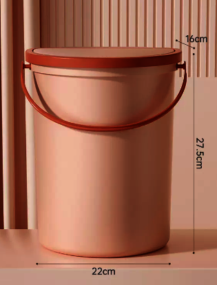 熱賣衛生間壁掛垃圾桶(蝦粉色)(尺寸:10L-22*27.5*16CM)