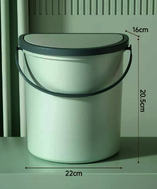 熱賣衛生間壁掛垃圾桶(抹茶綠)(尺寸:6L-22*20.5*16CM)