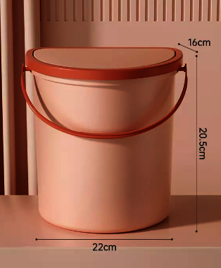 熱賣衛生間壁掛垃圾桶(蝦粉色)(尺寸:6L-22*20.5*16CM)