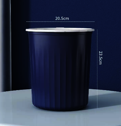 Hot selling lidless striped rim trash can (blue small) (size: 23.5*20.5CM)