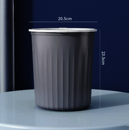 Hot selling lidless striped rim trash can (grey small size) (size: 23.5*20.5CM)