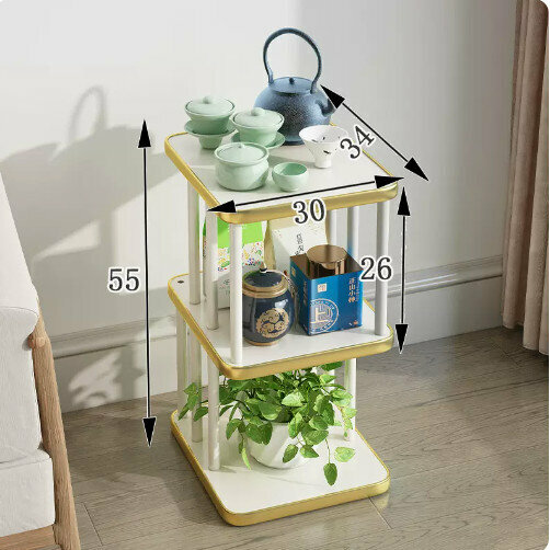 Hot selling wooden floor-standing flower stand (3-layer display stand, one upside-down two-color [white/blue])