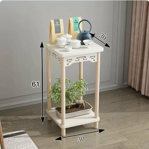Hot selling wooden floor-standing flower stand (wooden lotus corner table [small size] Nordic white)
