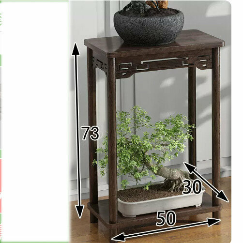 Hot selling wooden floor-standing flower stand ([Lengthened] Wooden Lotus Corner Table [Solid Wood Medium])