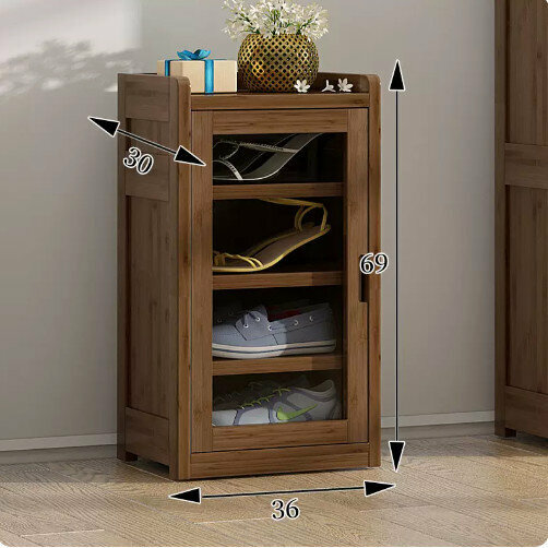 Hot selling household shoe storage rack (5 layers of transparent door shoe cabinet (brown))
