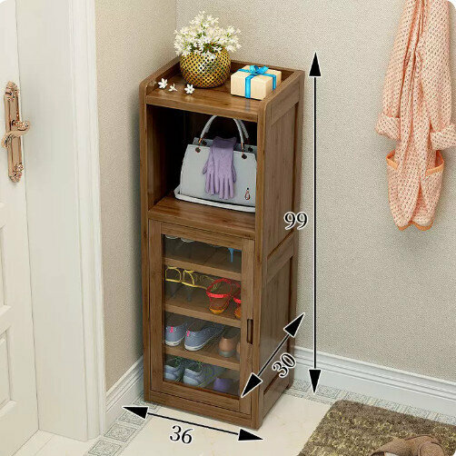Hot selling household shoe storage rack (six layers of transparent door shoe cabinet (brown))