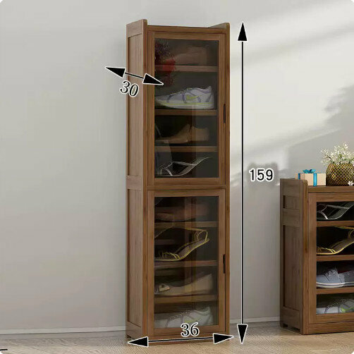 Hot selling household shoe storage rack (nine layers of transparent door shoe cabinet (brown))
