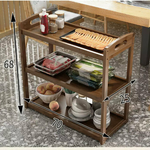 Hot selling wooden storage rack (brown upgraded 3-layer 70 rack)