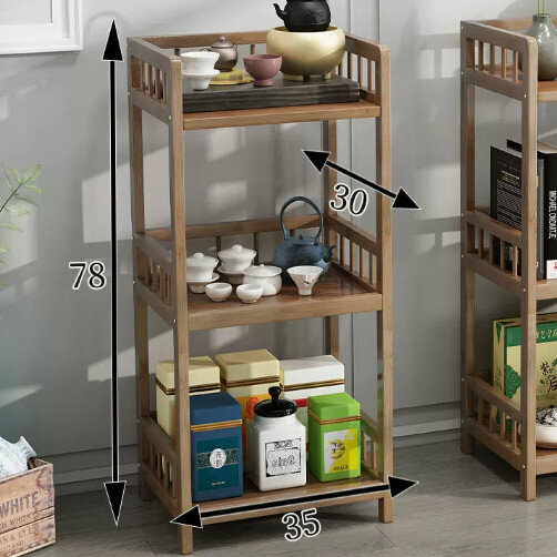Hot selling wooden storage rack (3 layers, unpainted brown, length 35)