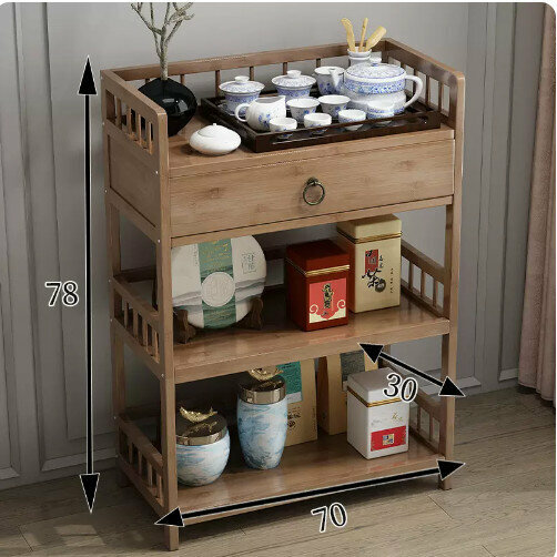 Hot selling wooden storage rack (3 layers with brown color, length 70)