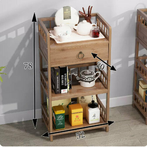 Hot selling wooden storage rack (3 layers with brown color, length 50)