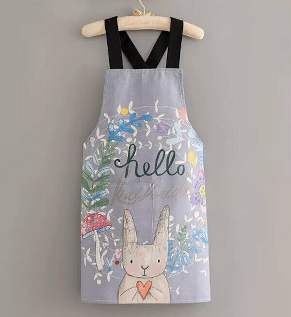 Popular canvas pure cotton cross wide band garland rabbit-one size apron