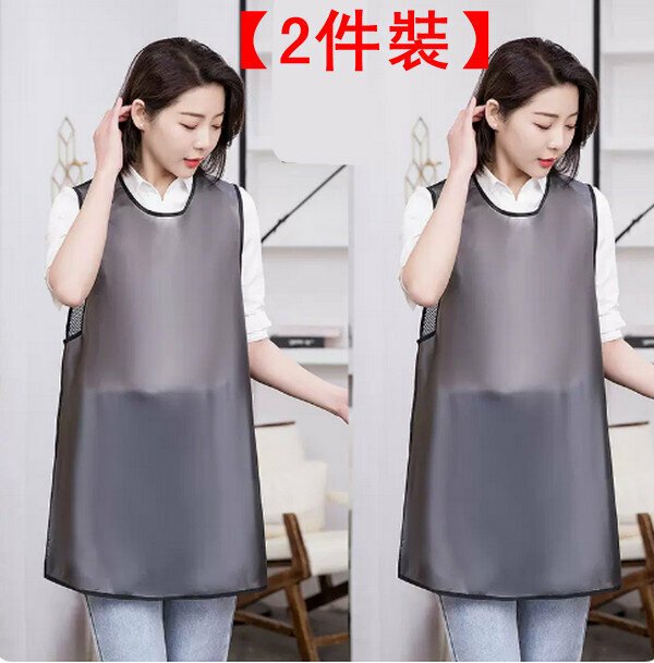 Hot style [2 pieces] regular TPU vest-no pockets, black and transparent waterproof apron