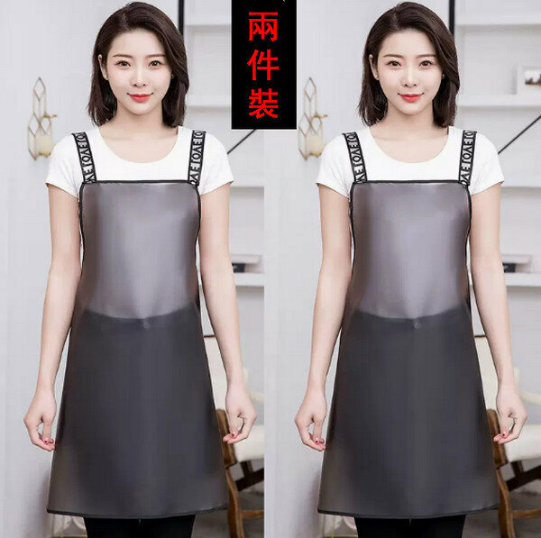 Hot style [2 pieces] regular TPU suspenders - black without pockets - transparent waterproof apron
