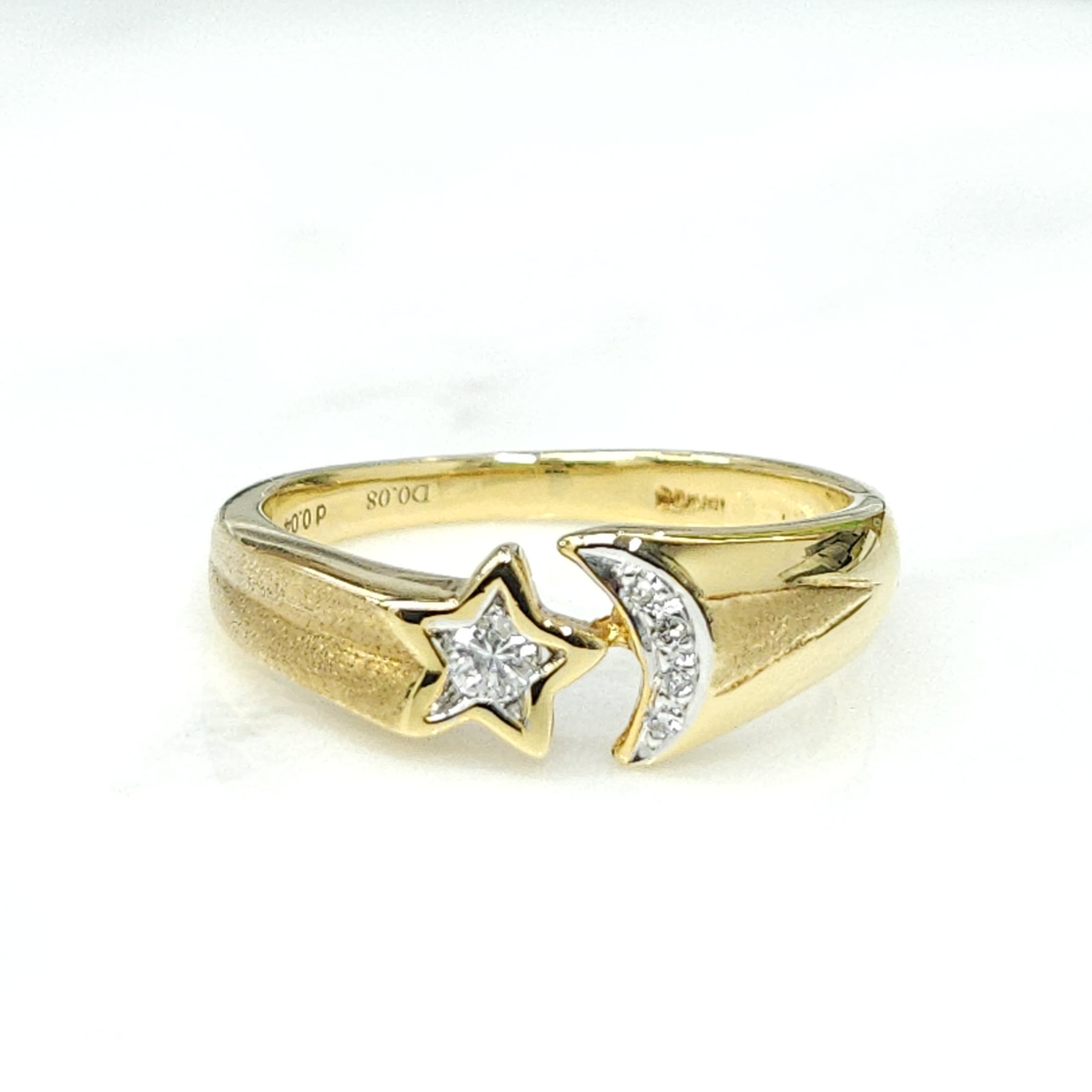 全新18K黃金12份鑽石戒指