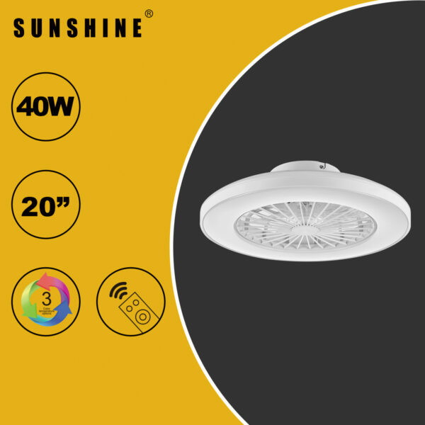 Sunshine 陽光 CFDB2-40W LED遙控鴻運風扇燈三色溫+可調光暗 40W