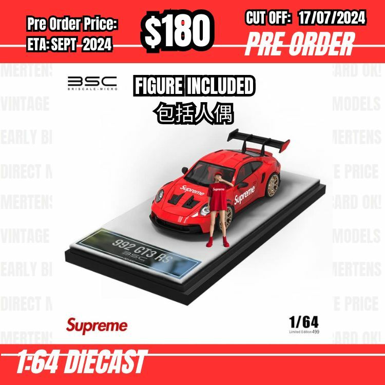 PO-$180 * Time Micro * 1:64 992 GT3 RS Supreme Red w/figure [OD04/07]