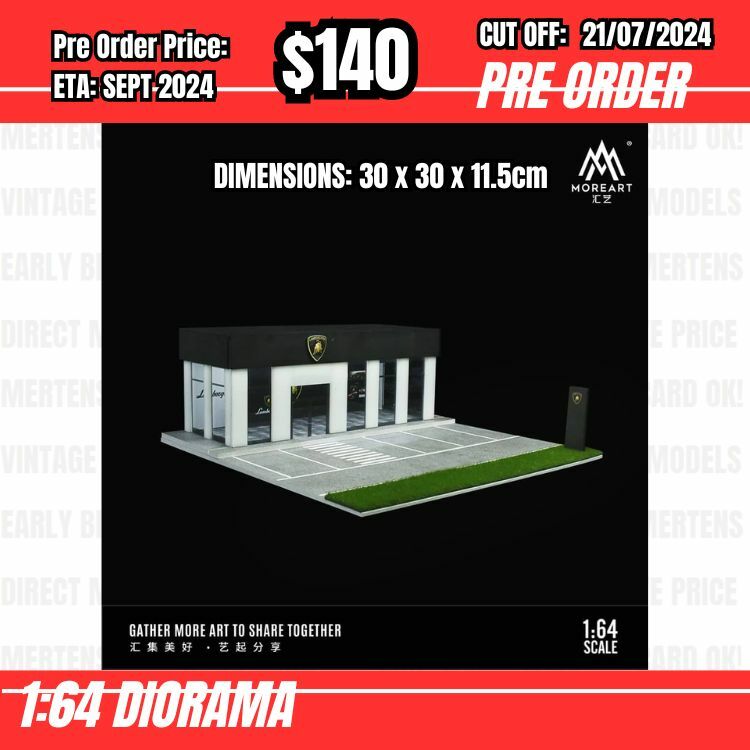 PO-$140 * Moreart * 1:64 Diorama - Auto Show Room Lamborghini (30 x 30 x 11.5cm) [OD13/07]