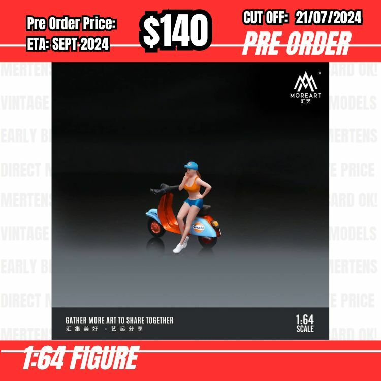 PO-$140 * Moreart * 1:64 Figure - Pedal Motorcycle Doll Gulf [OD13/07]