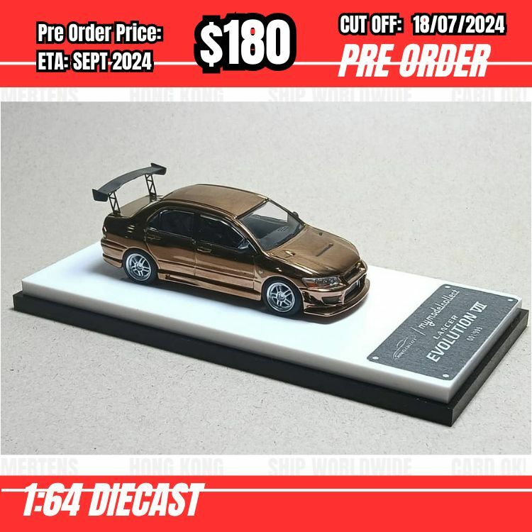 PO-$180 * Model Collect * 1:64 Mitsubishi Lancer Evolution VII Chrome Copper [OD13/07]