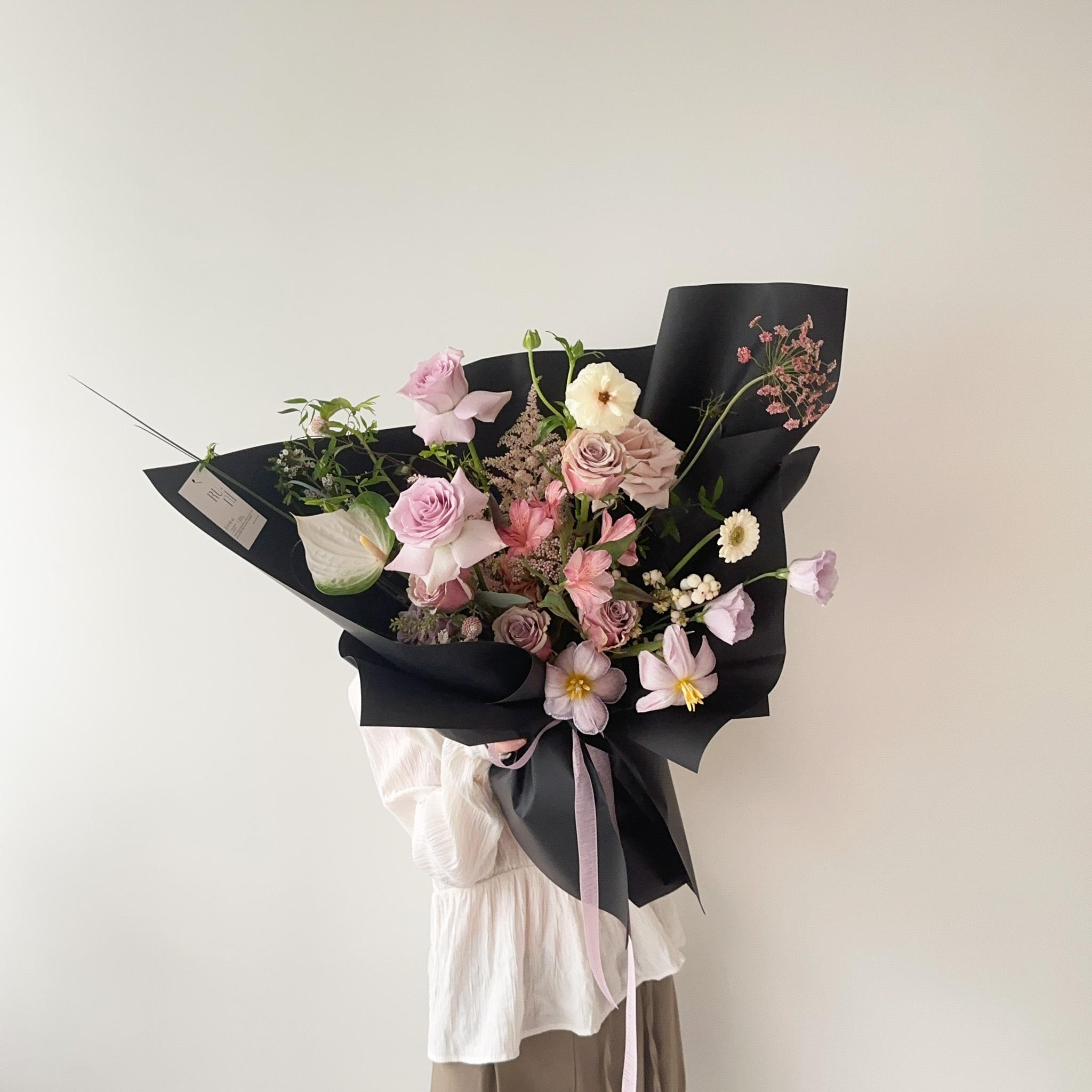 影中玫瑰-粉色系綜合鮮花花束