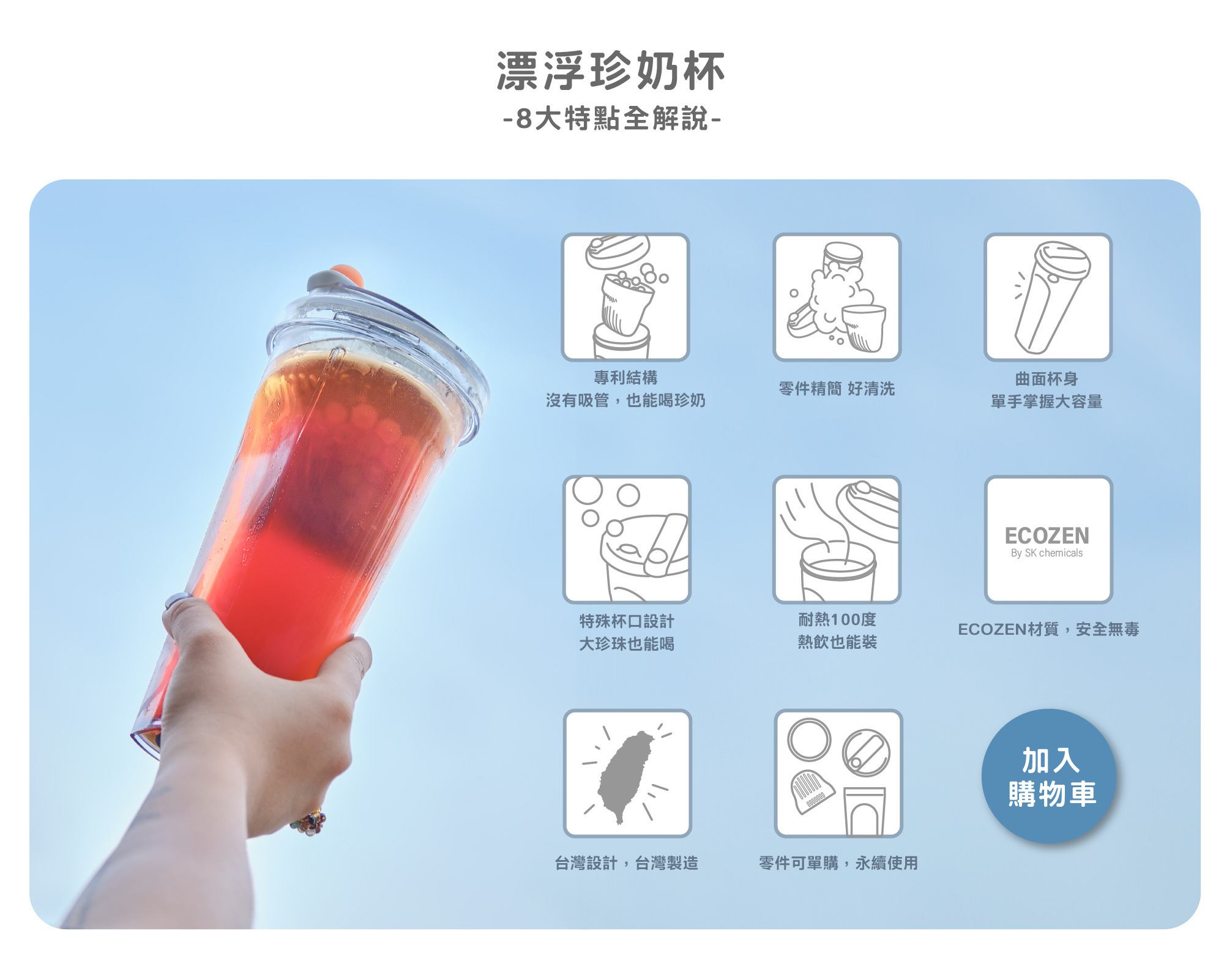 夏日必備無吸管也能喝！漂浮珍奶杯