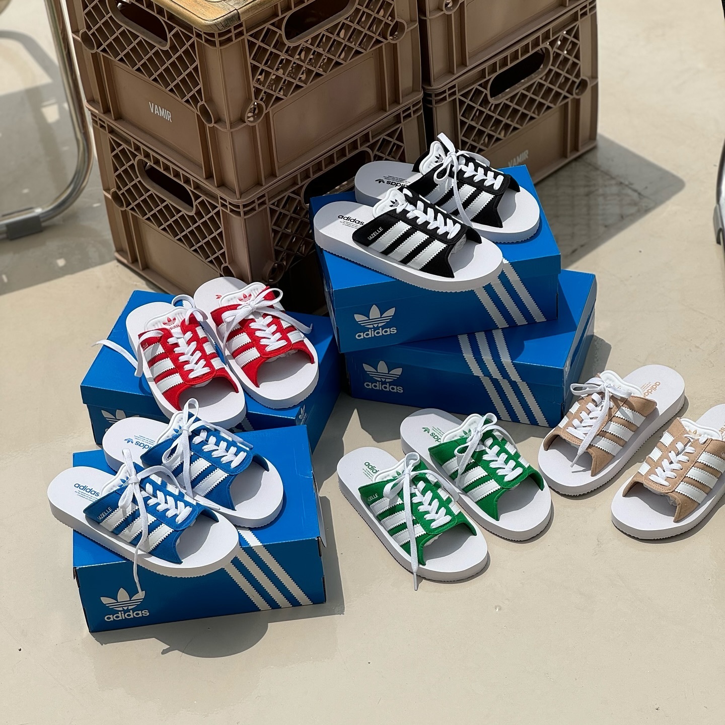Adidas Originals Gazelle Beach Slides 日本新款 5色 半拖鞋 拖鞋 JQ7422 JQ7426
