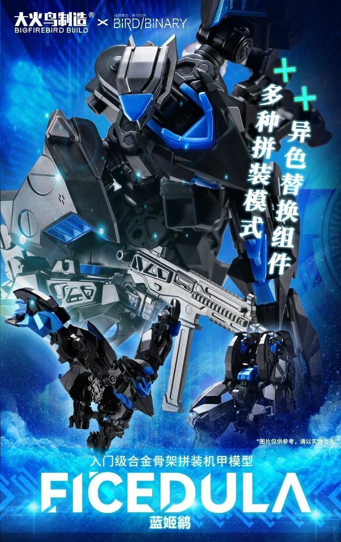 大火鳥製造 異鳥代碼 藍姬鶲 合金拼裝模型