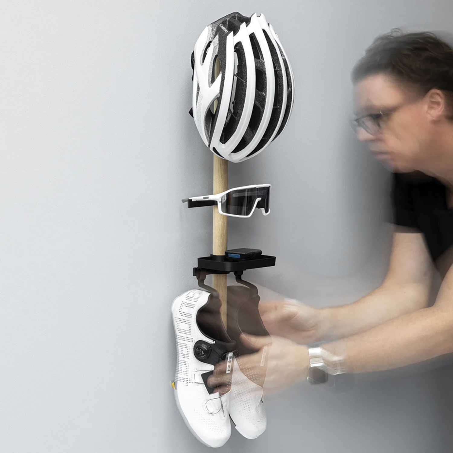 【Tons Bike】自行車裝備收納掛架 - 淺木色 / 直式B