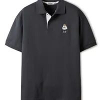 [S] WHO.A.U BIG STEVE COLLAR T-SHIRT,CHARCOAL, WHHAE2491U-60-CHARCOAL (SWAU374)