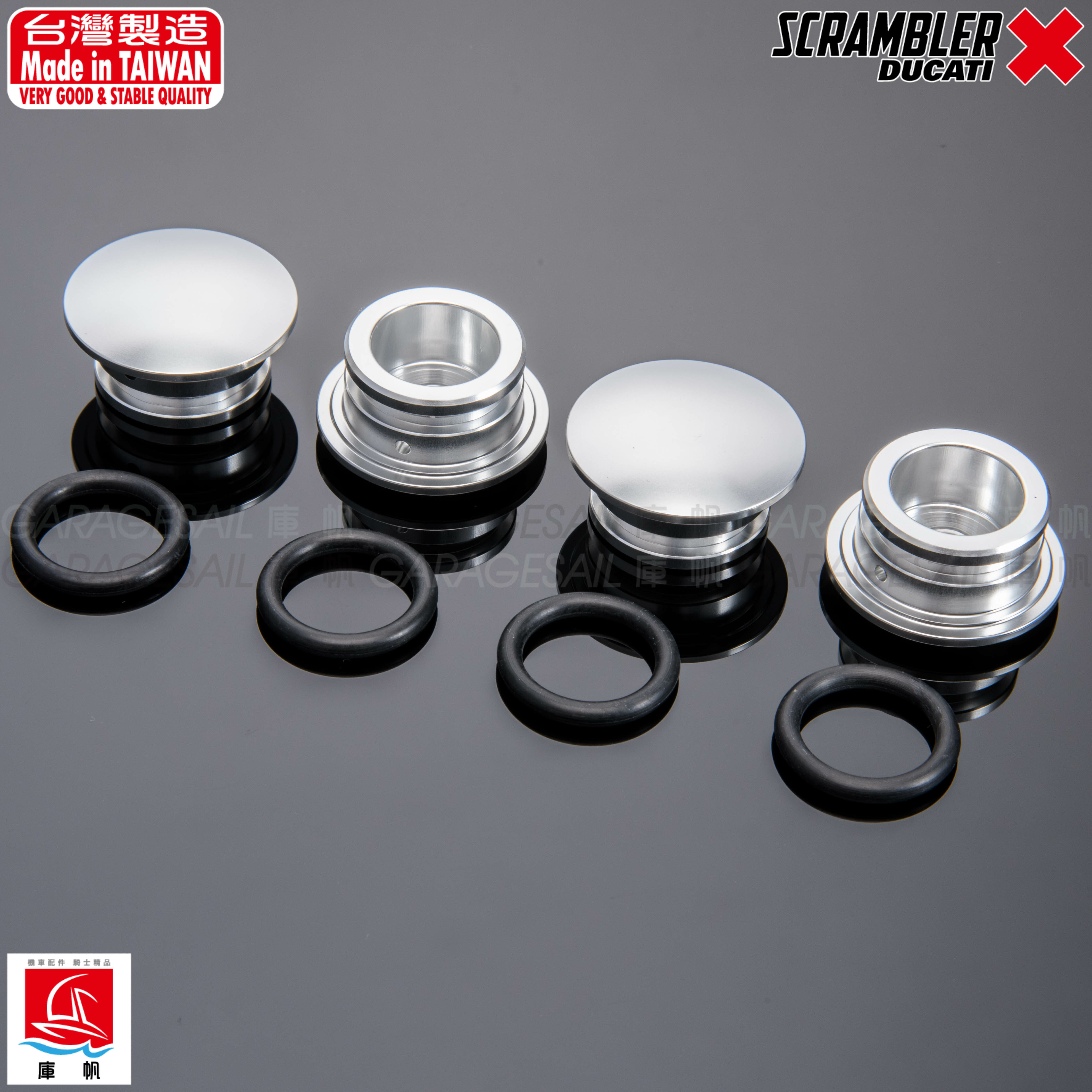 Ducati Scrambler 專用 車架孔塞 鋁合金 銀