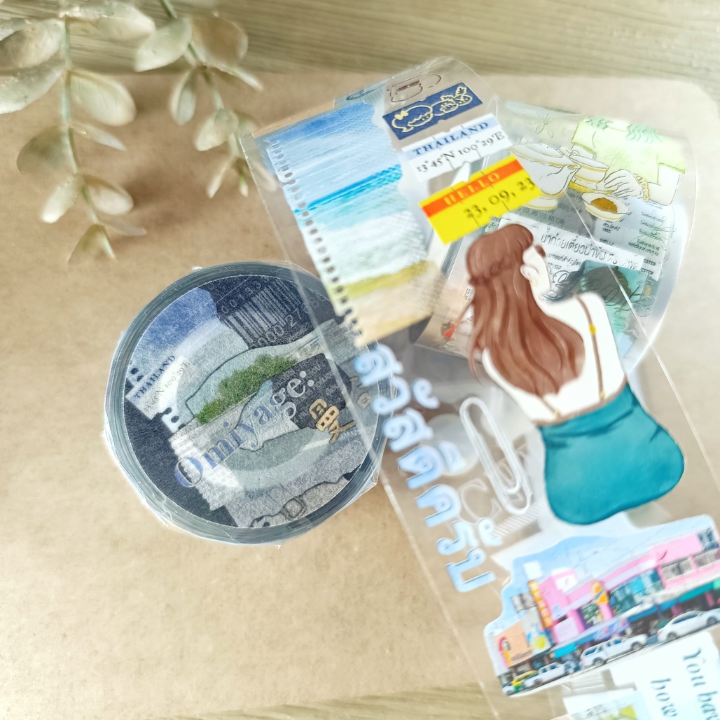 fafa製造所．Omiyage 曼谷 4cm亮面PET膠帶 <整捲/分裝>