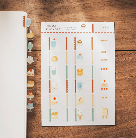 右手超人｜喫茶 透明月份索引貼紙