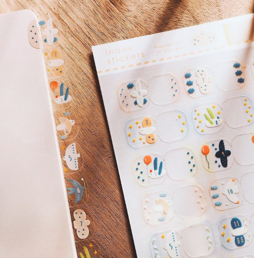 右手超人｜鳥 透明月份索引貼紙