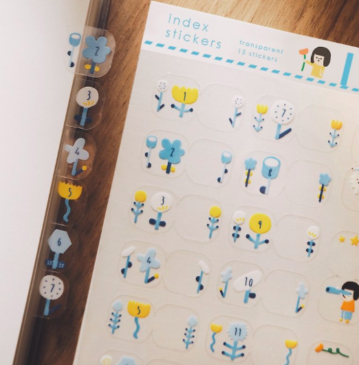 右手超人｜花 透明月份索引貼紙