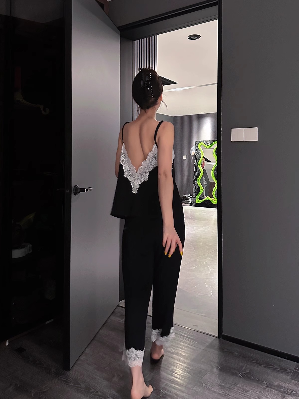 高級感蕾絲 露背居家服(2件組)