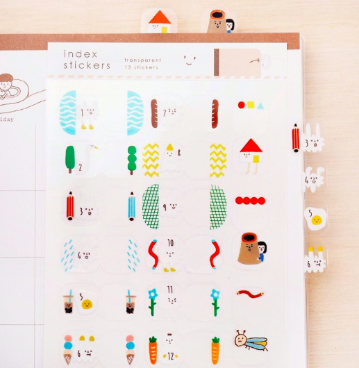 右手超人｜狗狗雲 透明月份索引貼紙