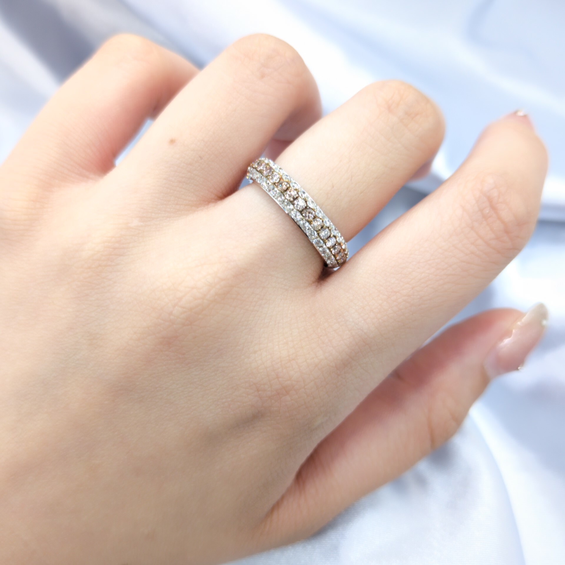 18K Gold 1.34ct Fancy Pink Diamond Ring