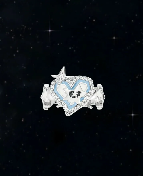 VSCH "星河軌道系列" 愛心滴釉塗鴉戒指