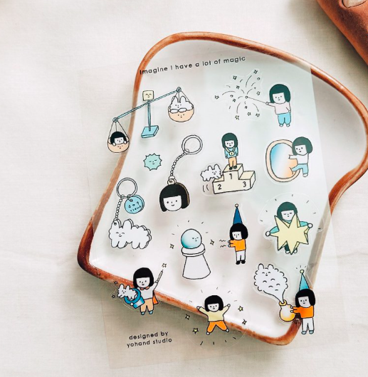 右手超人｜魔法 透明割型小貼紙