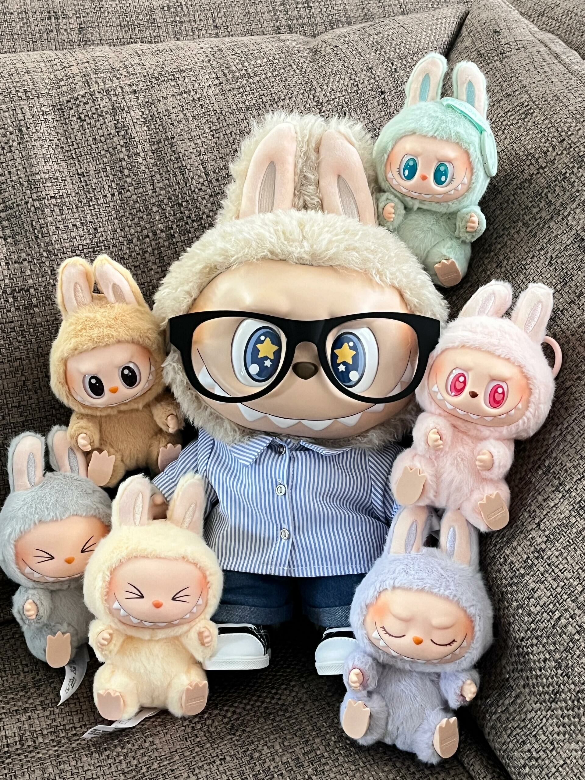 POPMART 泡泡瑪特 Labubu 坐坐派對糖膠毛絨公仔 盲盒 吊飾 盲盒 6+1款(任買兩件7-11免運)/預購