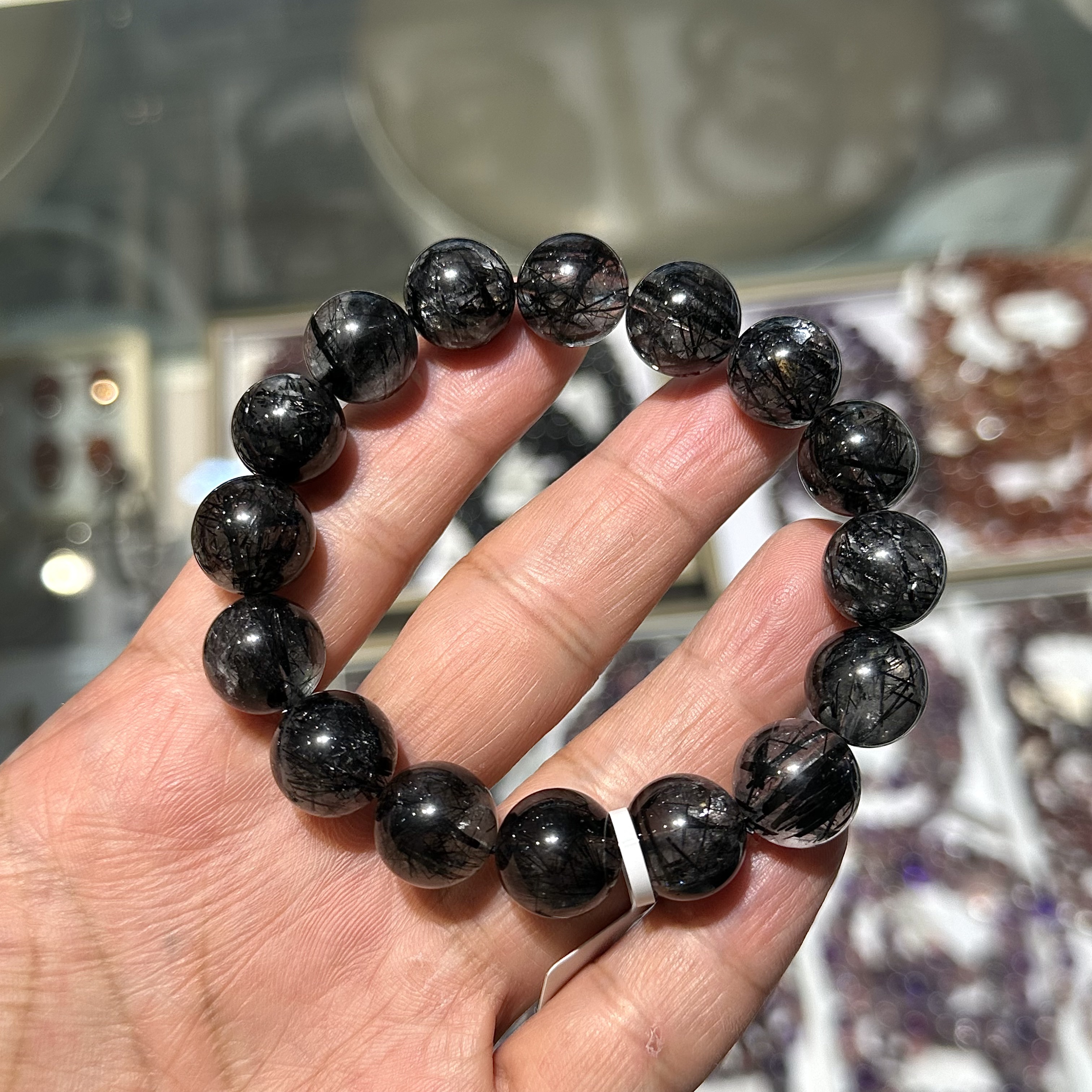 黑髮晶手串 28330 13mm