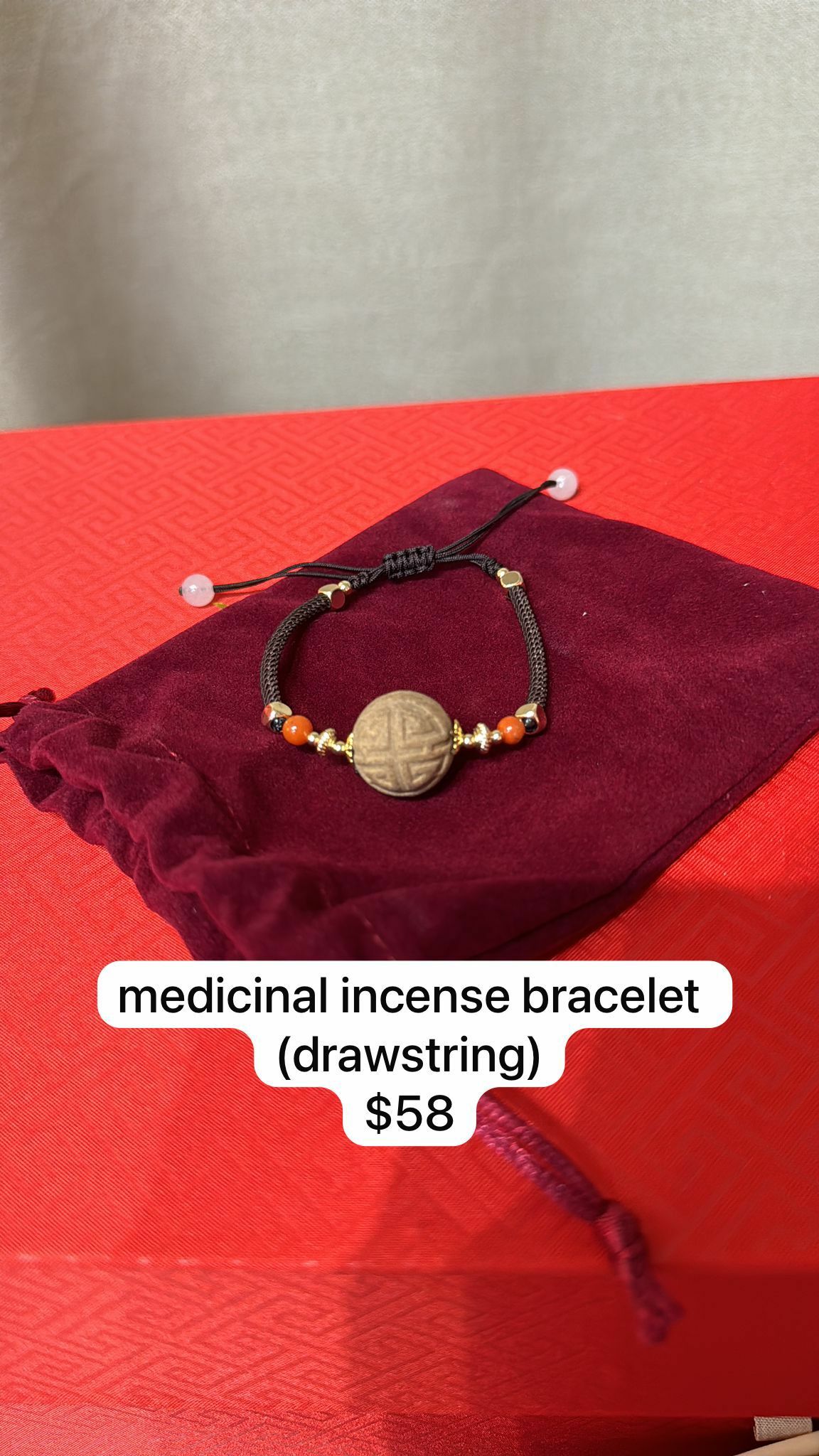 MEDICINAL INCENSE BRACELET (DRAWSTRING) $58
