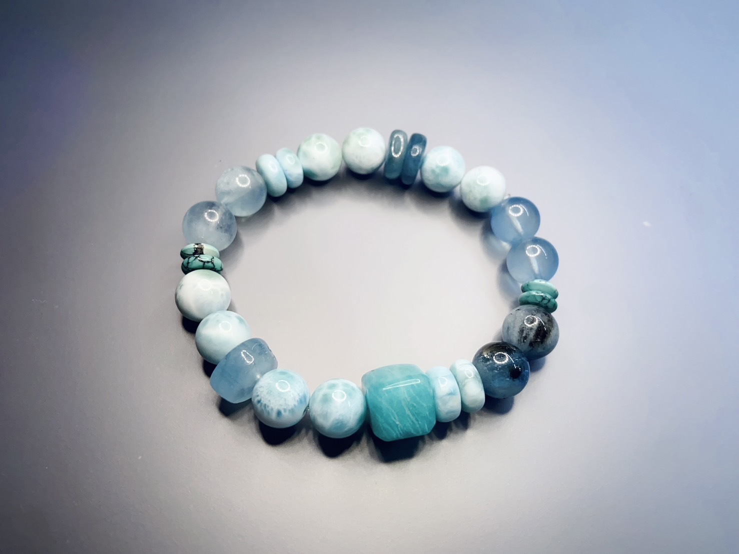 微深藍丨拉利瑪石與魔鬼藍種海藍寶丨良好溝通、趕走憂鬱丨三月誕生石