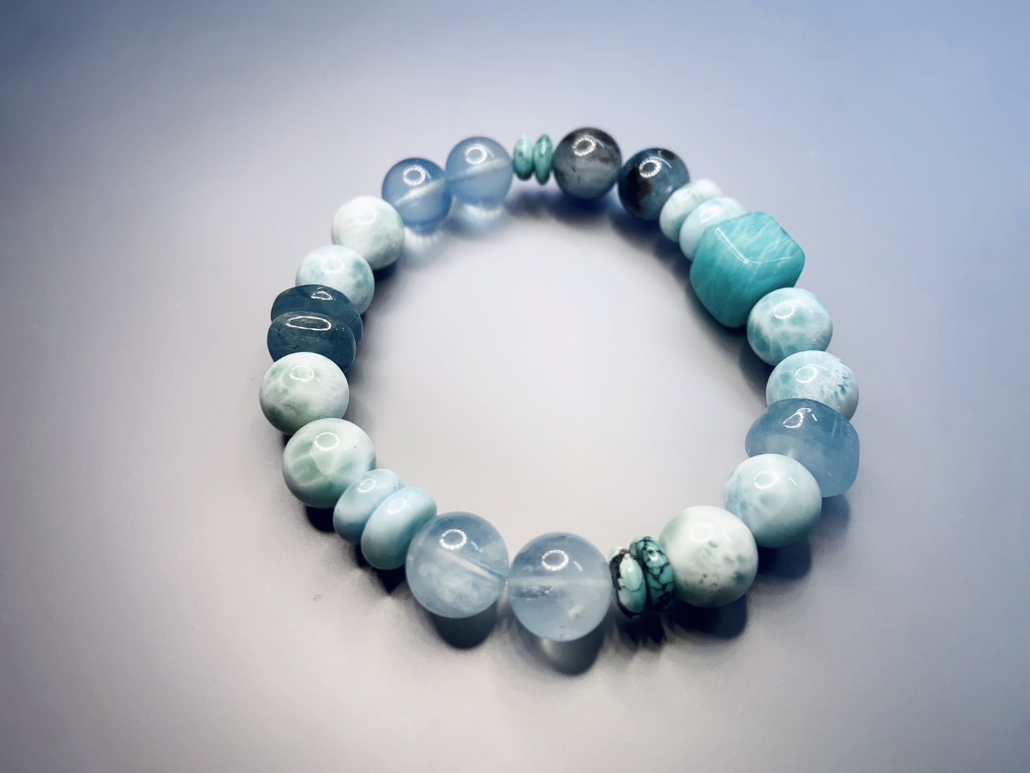 微深藍丨拉利瑪石與魔鬼藍種海藍寶丨良好溝通、趕走憂鬱丨三月誕生石