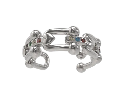 VSCH "愛心系列"馬蹄愛心彩鑽戒指