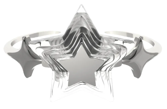 VSCH "星凍系列" 五角星透明堆疊戒指